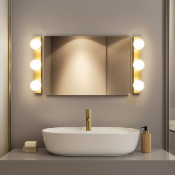 BRILAGI - SADA 2x LED Kúpeľňové nástenné svietidlo HOLLYWOOD 3xLED/3W/230V 39 cm IP44 zlatá