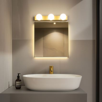 BRILAGI - SADA 2x LED Kúpeľňové nástenné svietidlo HOLLYWOOD 3xLED/3W/230V 39 cm IP44 zlatá