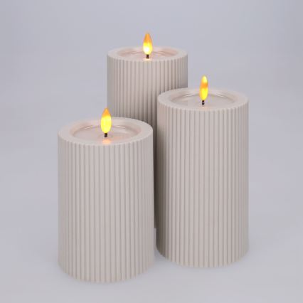 BRILAGI - SADA 3x LED Sviečka LED/3xAAA krémová