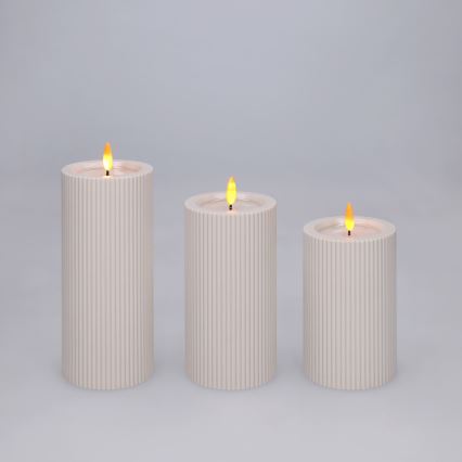 BRILAGI - SADA 3x LED Sviečka LED/3xAAA krémová