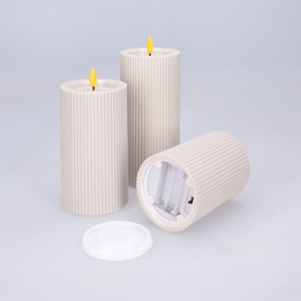 BRILAGI - SADA 3x LED Sviečka LED/3xAAA krémová