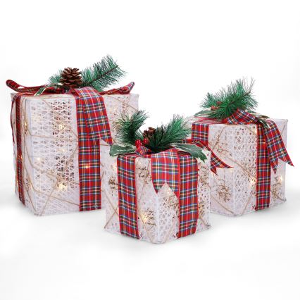 Brilagi - SADA 3x LED vonkajších vianočných dekorácií LED/230V IP44 darčeky