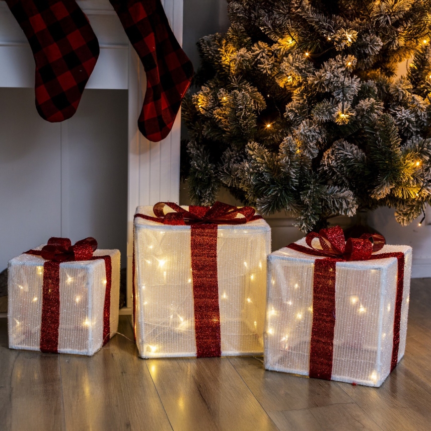 Brilagi - SADA 3× LED vonkajších vianočných dekorácií LED/2,6W/3×AA IP44 darčeky