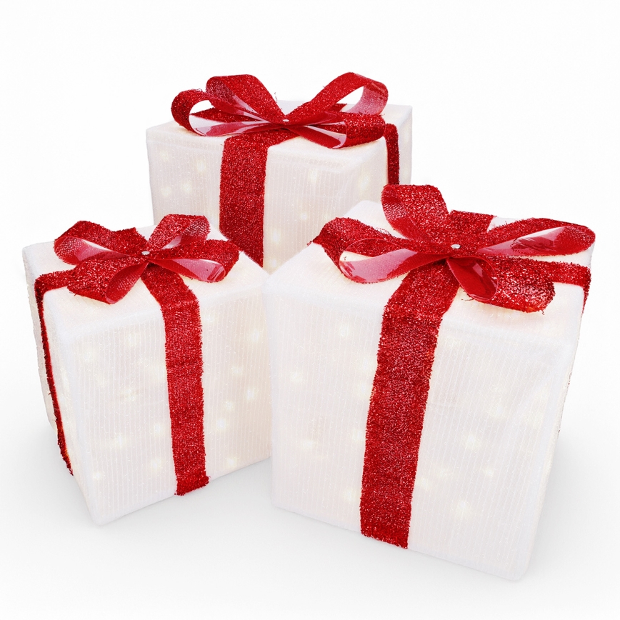 Brilagi - SADA 3× LED vonkajších vianočných dekorácií LED/2,6W/3×AA IP44 darčeky