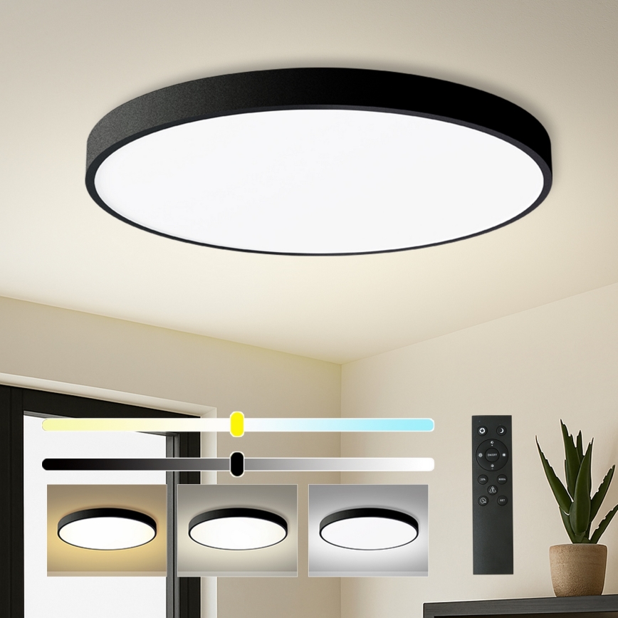 Brilagi - Stmievaľné LED stropné svietidlo POOL SMART LED/128W/230V 3000-6000K pr. 100 cm Wi-Fi Tuya čierne + diaľkové ovládanie