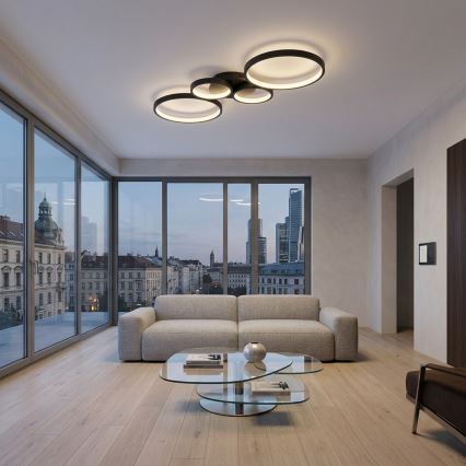 Brilagi - LED stmievateľné stropné svietidlo RINGO LED/34W/230V 3000-6000K 28x78 cm čierna + diaľkové ovládanie