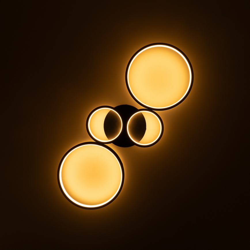 Brilagi - LED stmievateľné stropné svietidlo RINGO LED/34W/230V 3000-6000K 28x78 cm čierna + diaľkové ovládanie