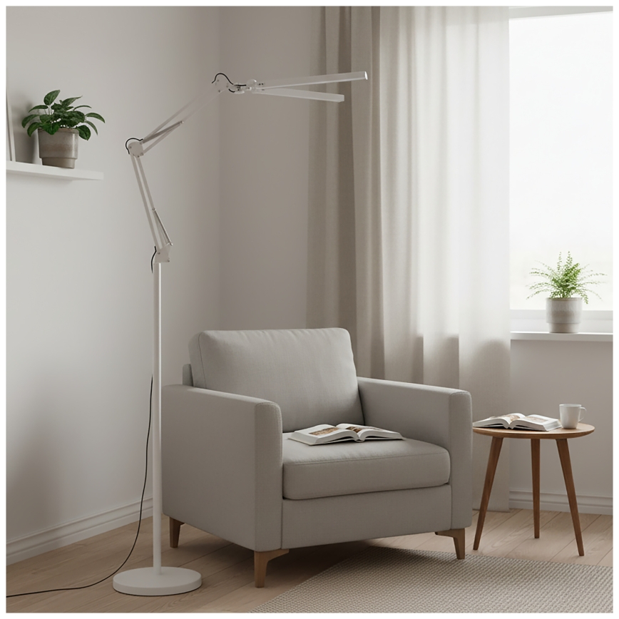 Brilagi - Stmievateľná flexibilná LED stojacia lampa VARIO LED/14W/230V 3000-6000K 157 cm biela