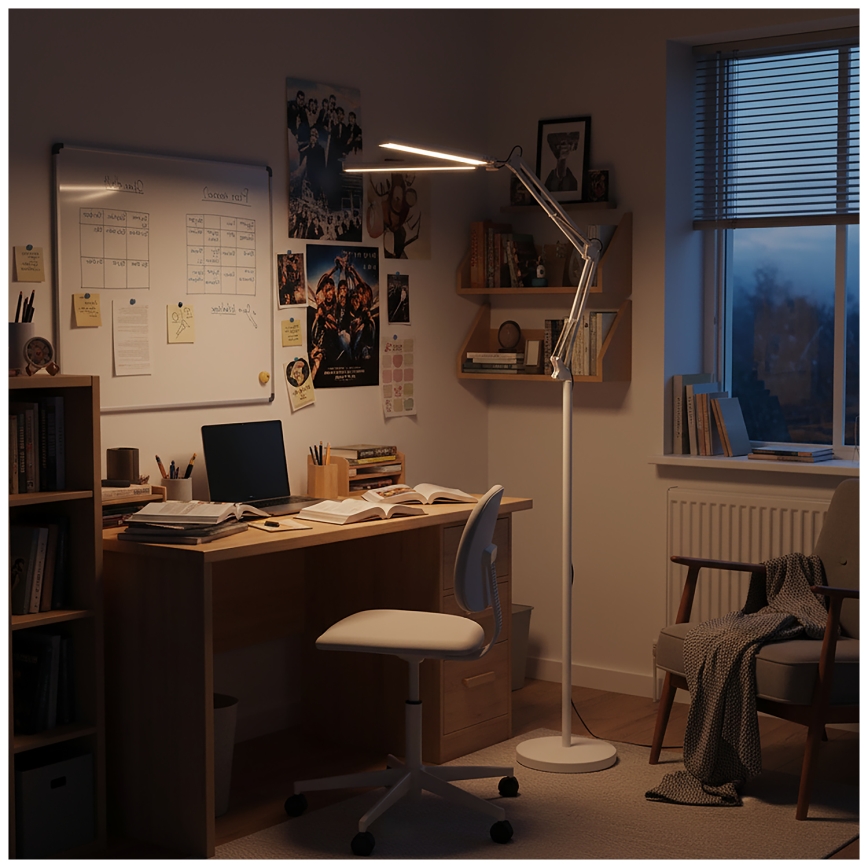 Brilagi - Stmievateľná flexibilná LED stojacia lampa VARIO LED/14W/230V 3000-6000K 157 cm biela