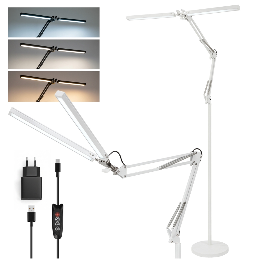 Brilagi - Stmievateľná flexibilná LED stojacia lampa VARIO LED/14W/230V 3000-6000K 157 cm biela