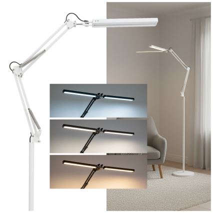 Brilagi - Stmievateľná flexibilná LED stojacia lampa VARIO LED/14W/230V 3000-6000K 157 cm biela