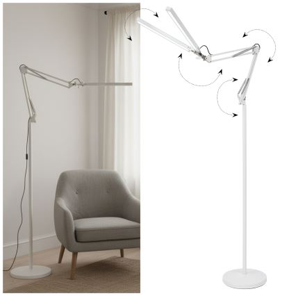 Brilagi - Stmievateľná flexibilná LED stojacia lampa VARIO LED/14W/230V 3000-6000K 157 cm biela