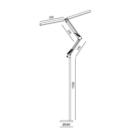Brilagi - Stmievateľná flexibilná LED stojacia lampa VARIO LED/14W/230V 3000-6000K 157 cm biela