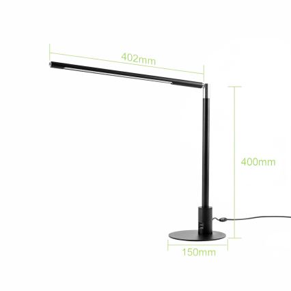 Brilagi - LED Stmievateľná dotyková stolná lampa s USB portami VARIO LED/7W/230V 3000-6500K CRI 96 čierna