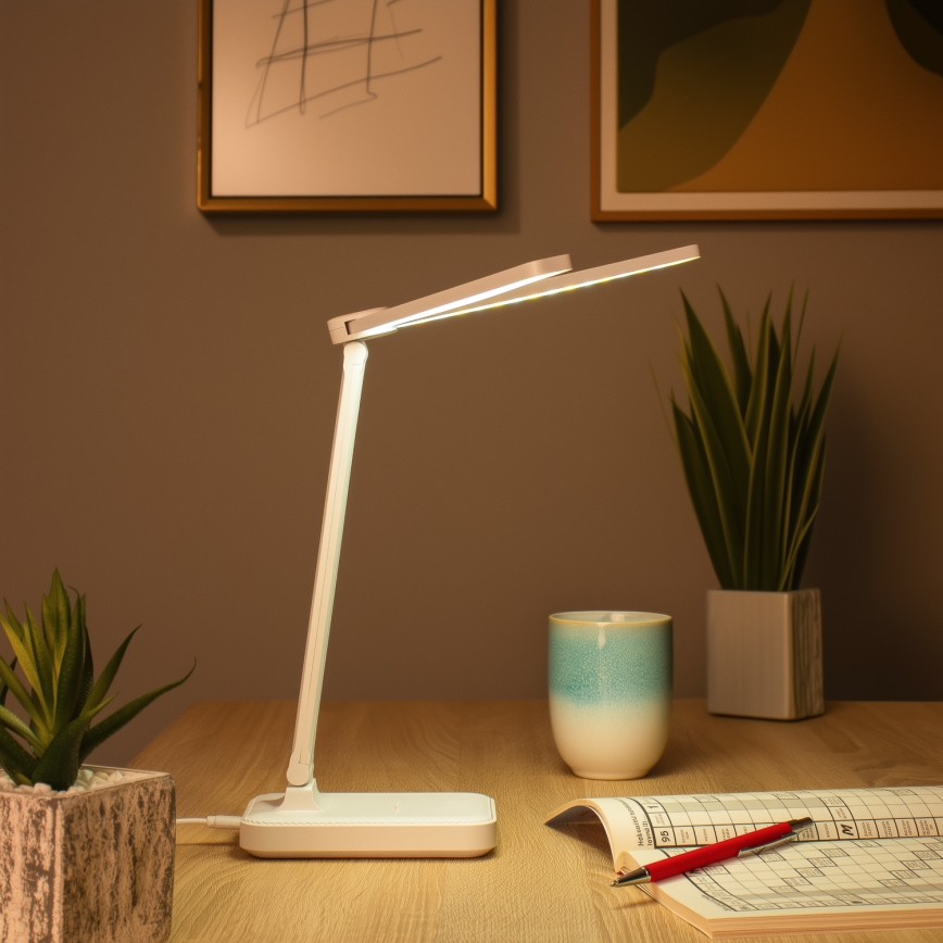 BRILAGI - Stmievateľná LED stolová lampa MODO DUO LED/8W/5V 3000/4000/6500K biela