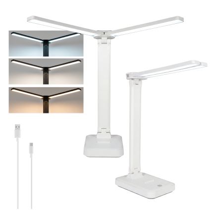 BRILAGI - Stmievateľná LED stolová lampa MODO DUO LED/8W/5V 3000/4000/6500K biela
