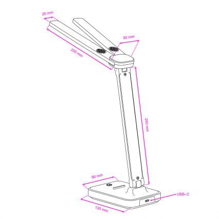 BRILAGI - Stmievateľná LED stolová lampa MODO DUO LED/8W/5V 3000/4000/6500K biela