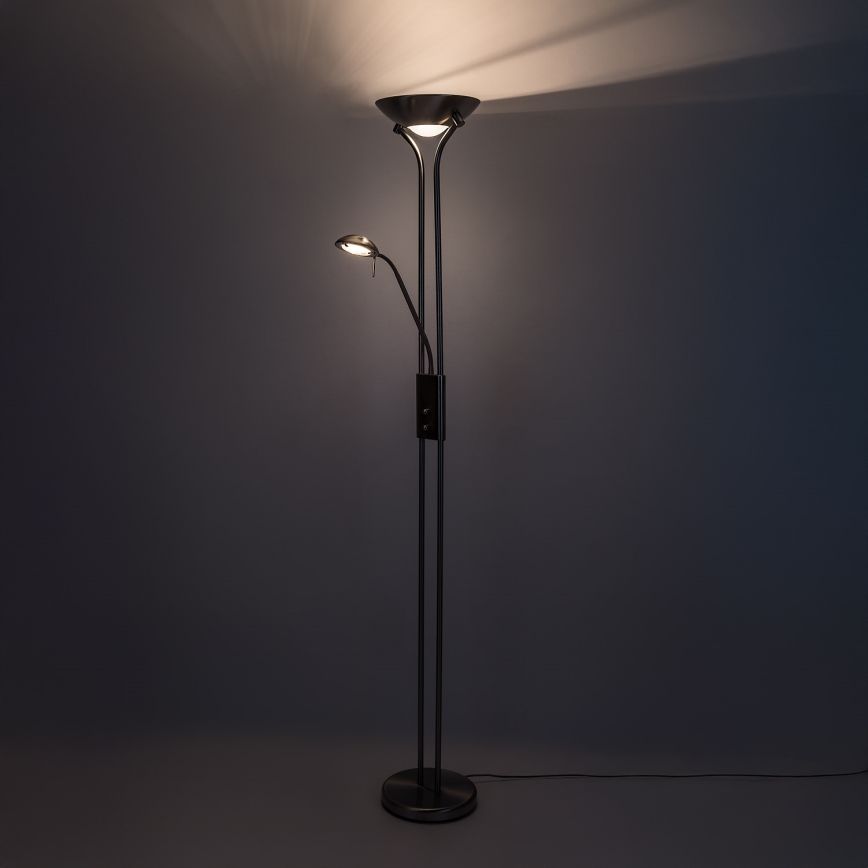 Brilagi - Stmievateľná stojacia lampa SCARLETT 1xR7s/230W/230V + 1xG9/40W matný chróm