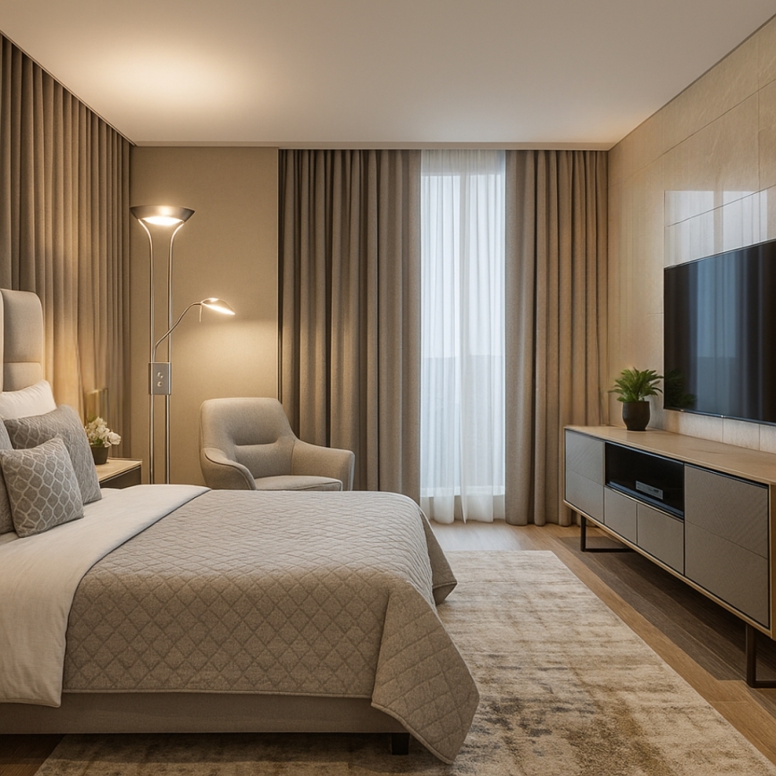 Brilagi - Stmievateľná stojacia lampa SCARLETT 1xR7s/230W/230V + 1xG9/40W matný chróm