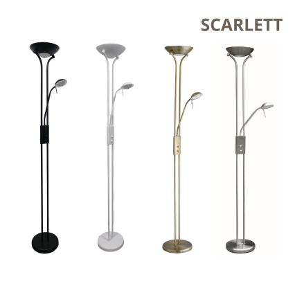 Brilagi - Stmievateľná stojacia lampa SCARLETT 1xR7s/230W/230V + 1xG9/40W matný chróm