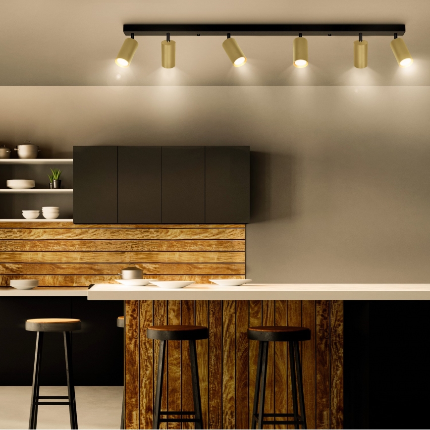 Brilagi - LED RGBW Stmievateľné bodové svietidlo SELE GOLDEN 6xGU10/6,5W/230V 2700-6500K čierna/zlatá