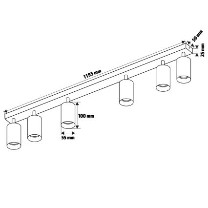 Brilagi - LED RGBW Stmievateľné bodové svietidlo SELE GOLDEN 6xGU10/6,5W/230V 2700-6500K čierna/zlatá