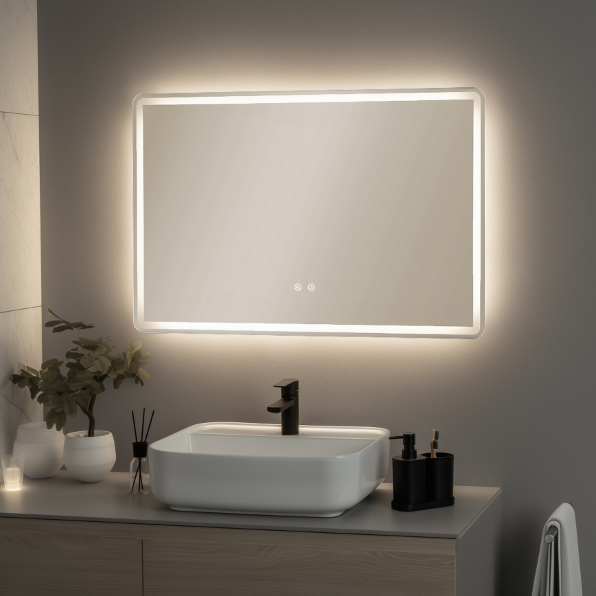 Brilagi - LED kúpeľňové vyhrievané zrkadlo BELLA LED/19W/230V 60x90 cm IP44 CRI 90 stmievateľné + CCT