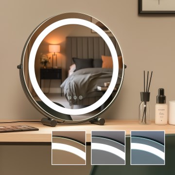 BRILAGI - stmievateľné LED make-upové zrkadlo CALIFORNIA LED/17W/230V 3000/4000/6500K pr. 42 cm čierna