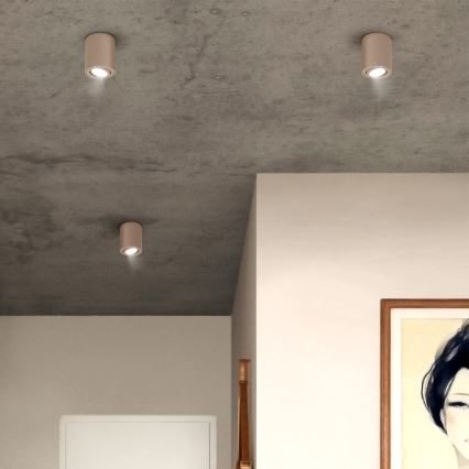 Brilagi - LED RGBW Stmievateľné bodové svietidlo MIA 1xGU10/4,8W/230V 3000K 100x80 mm béžová + diaľkové ovládanie