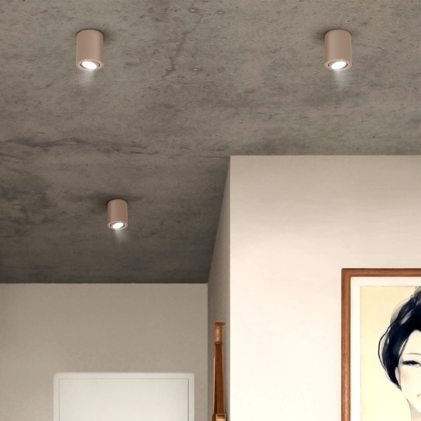 Brilagi - LED RGBW Stmievateľné bodové svietidlo MIA 1xGU10/4,8W/230V 3000K 100x80 mm béžová + diaľkové ovládanie