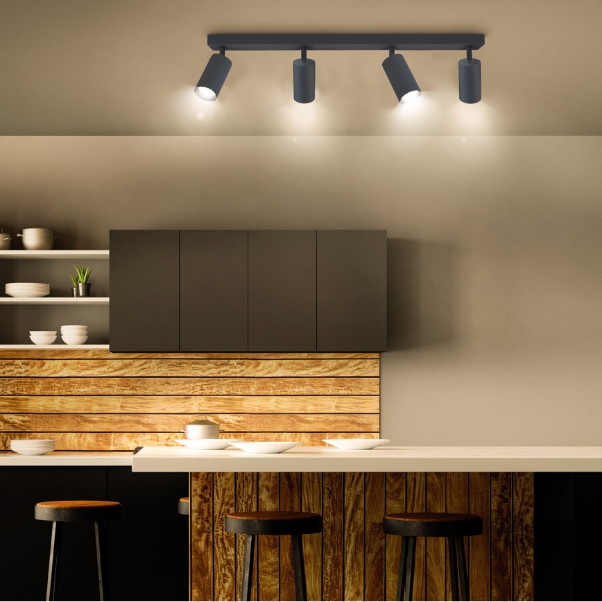 Brilagi - LED RGBW stlmiteľné bodové svietidlo SELE 4xGU10/4,8W/230V 3000K antracit + diaľkové ovládanie