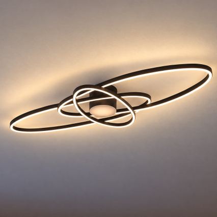 BRILAGI - LED stmievateľné stropné svietidlo APOLLO LED/58W/230V 3000-6500K 43,2x101,2 cm čierna + diaľkové ovládanie