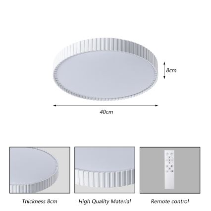Brilagi - LED Stmievané stropné svietidlo CORVO LED/54W/230V 3000-6000K biela pr. 40 cm + diaľkové ovládanie