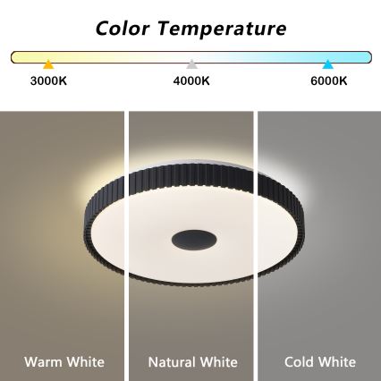 Brilagi - LED stmievateľné stropné svietidlo CORVO LED/72W/230V 3000-6000K čierne pr. 50 cm + diaľkové ovládanie