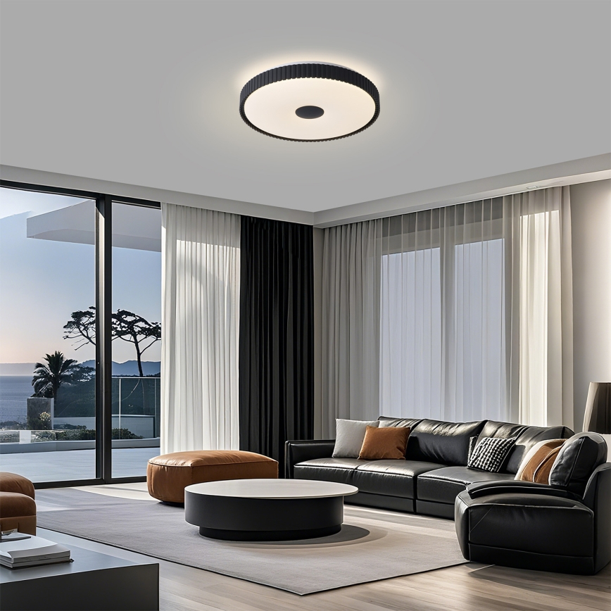 Brilagi - LED stmievateľné stropné svietidlo CORVO LED/72W/230V 3000-6000K čierne pr. 50 cm + diaľkové ovládanie