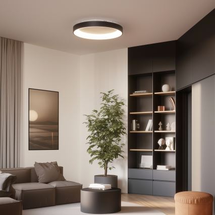 Brilagi - LED stmievateľné stropné svietidlo FALCON II LED/99W/230V 3000-6500K pr. 60 cm čierna + diaľkové ovládanie