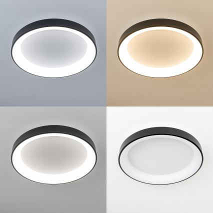 Brilagi - LED stmievateľné stropné svietidlo FALCON II LED/99W/230V 3000-6500K priemer 60 cm čierna + diaľkové ovládanie