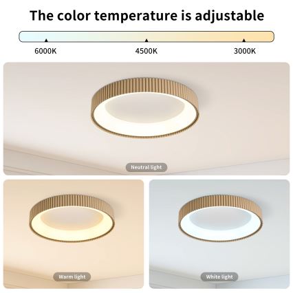 Brilagi - LED stmievateľné stropné svietidlo FALCON MODERN LED/30W/230V 3000-6500K pr. 40 cm béžové + diaľkové ovládanie