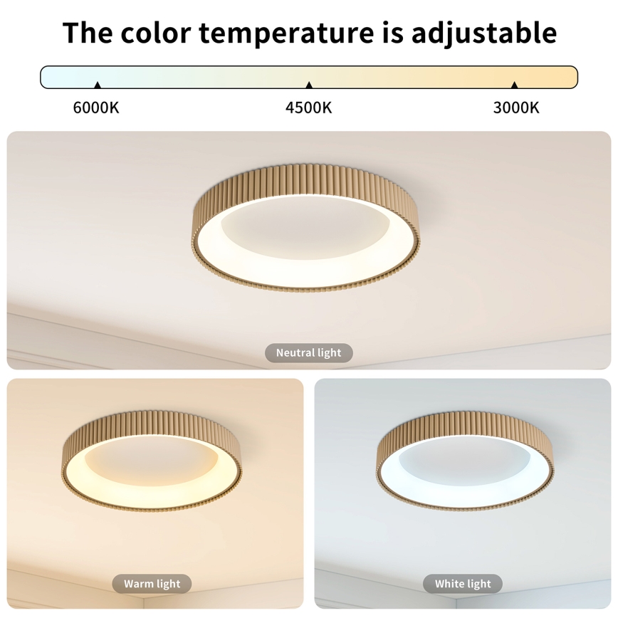 Brilagi - LED stmievateľné stropné svietidlo FALCON MODERN LED/30W/230V 3000-6500K pr. 40 cm béžové + diaľkové ovládanie