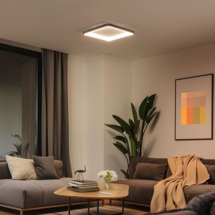 Brilagi - LED stlmiteľné stropné svietidlo FALCON SLIM LED/50W/230V 3000-6500K 50x50 cm čierne + diaľkové ovládanie