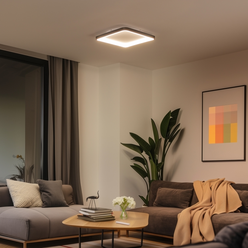 Brilagi - LED stlmiteľné stropné svietidlo FALCON SLIM LED/50W/230V 3000-6500K 50x50 cm čierne + diaľkové ovládanie