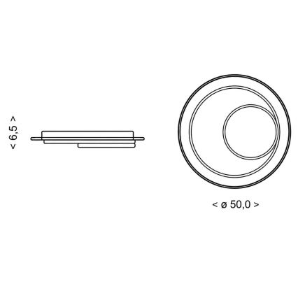 BRILAGI - LED stmievateľné stropné svietidlo FLARE LED/70W/230V 3000-6000K priemer 50 cm biela/čierna + diaľkové ovládanie