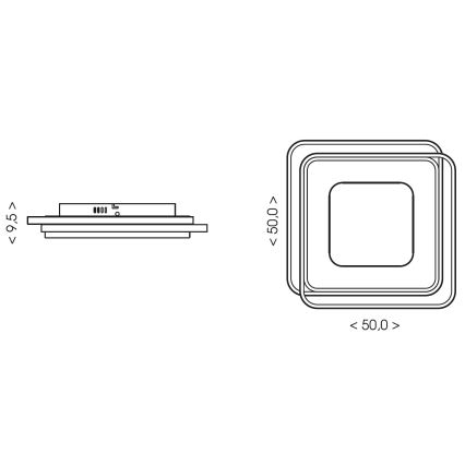 Brilagi - stmievateľné LED stropné svietidlo IRIS LED/102W/230V 3000-6000K 50x50 cm čierne + diaľkové ovládanie