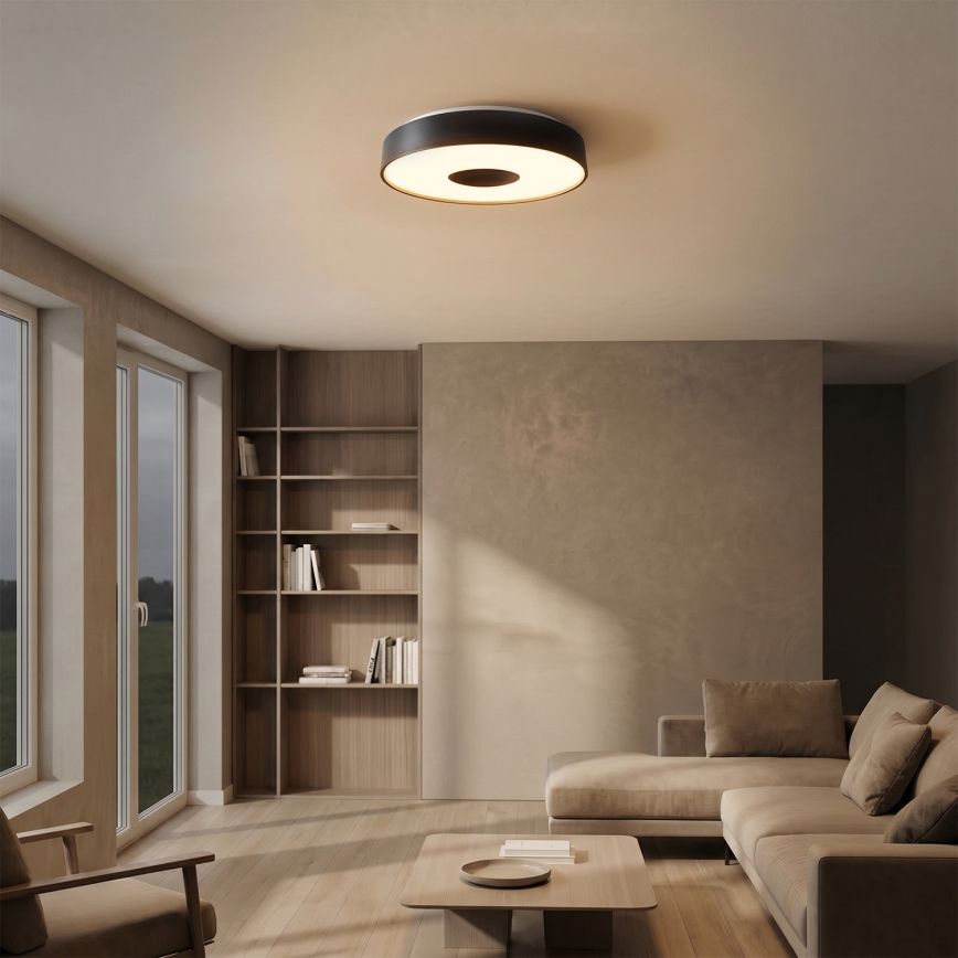 Brilagi - LED stmievateľné stropné svietidlo JAMIS LED/48W/230V 3000-6500K priemer 39 cm čierne + diaľkové ovládanie