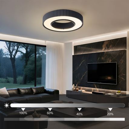 Brilagi - LED stmievateľné stropné svietidlo LUMIX LED/48W/230V 3000-6000K čierna pr. 50 cm + diaľkové ovládanie