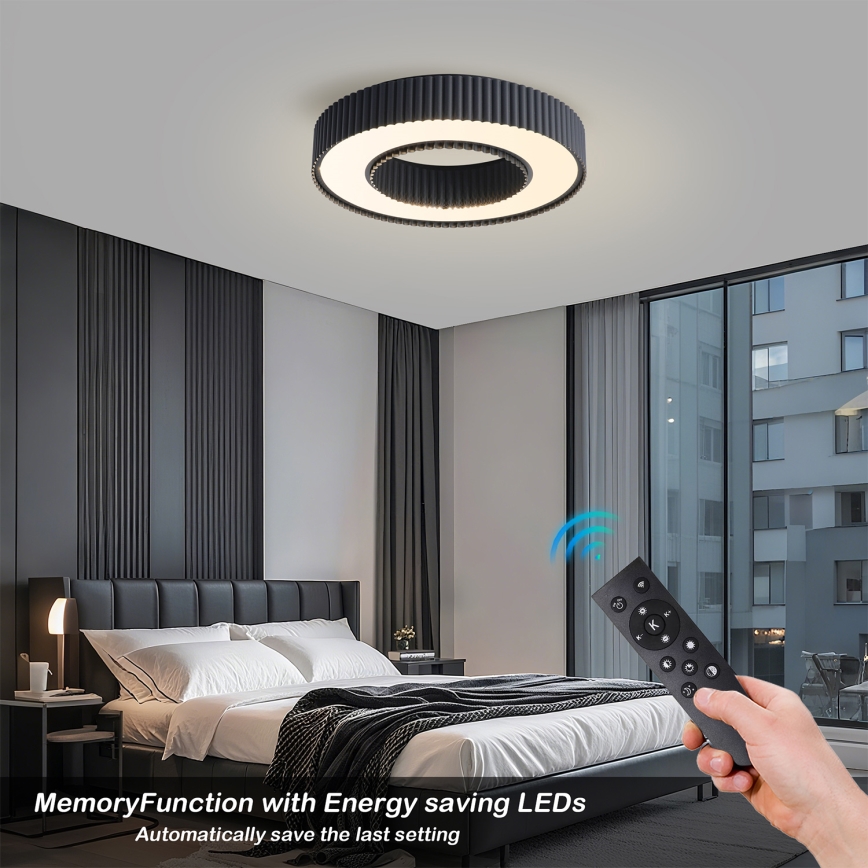 Brilagi - LED stmievateľné stropné svietidlo LUMIX LED/48W/230V 3000-6000K čierna pr. 50 cm + diaľkové ovládanie