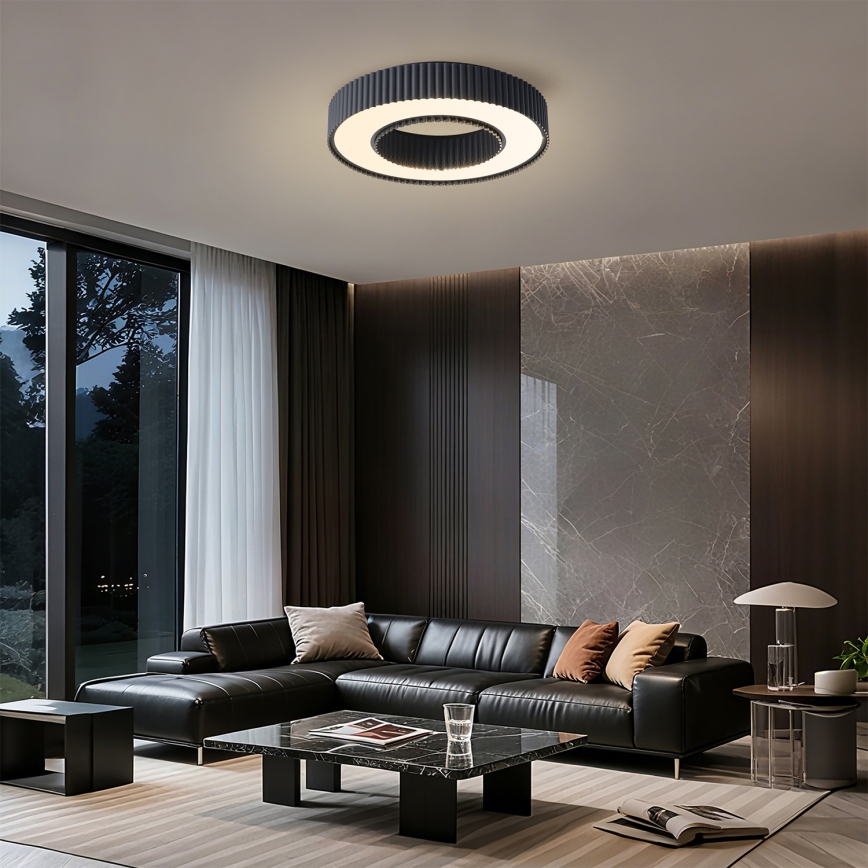 Brilagi - LED stmievateľné stropné svietidlo LUMIX LED/48W/230V 3000-6000K čierna pr. 50 cm + diaľkové ovládanie