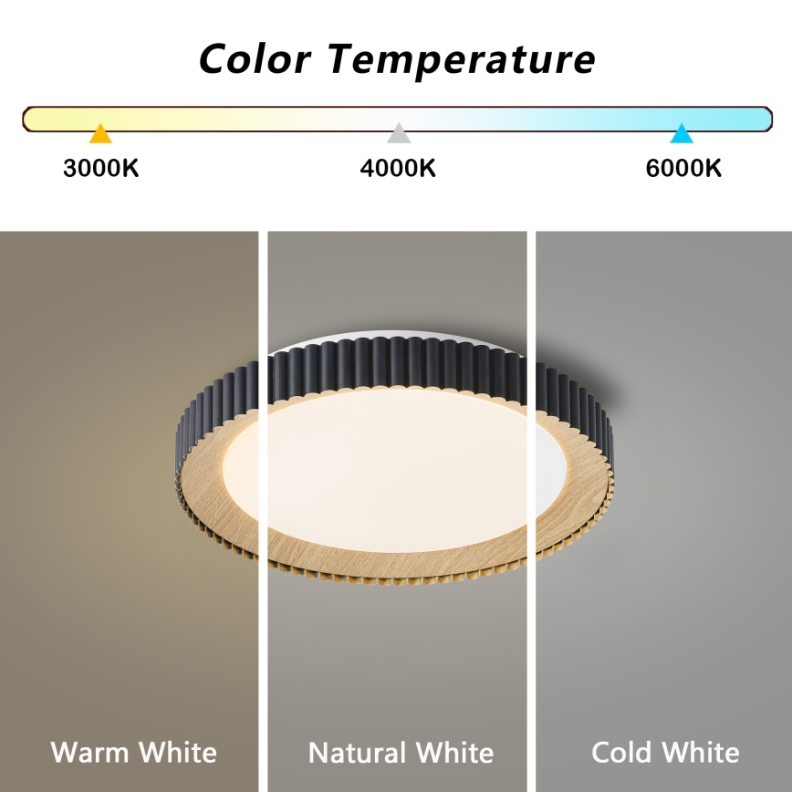 Brilagi - stmievateľné LED stropné svietidlo NEXO LED/48W/230V 3000–6000K čierne pr. 43 cm + diaľkové ovládanie