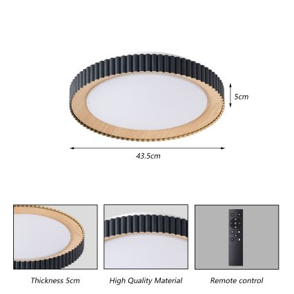 Brilagi - stmievateľné LED stropné svietidlo NEXO LED/48W/230V 3000–6000K čierne pr. 43 cm + diaľkové ovládanie