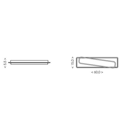 Brilagi - stmievateľné LED stropné svietidlo OUTLINE LED/52W/230V 3000-6000K 15x60 cm biela/čierna + diaľkové ovládanie